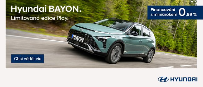 Městské SUV Hyundai Bayon v limitované edici Play již od 419 990 Kč. Neváhejte.
